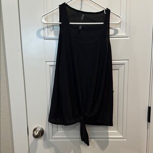 GAIAM Black Tie Front Sleeveless Tank